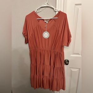 Umgee +, 1XL, Coral Dress